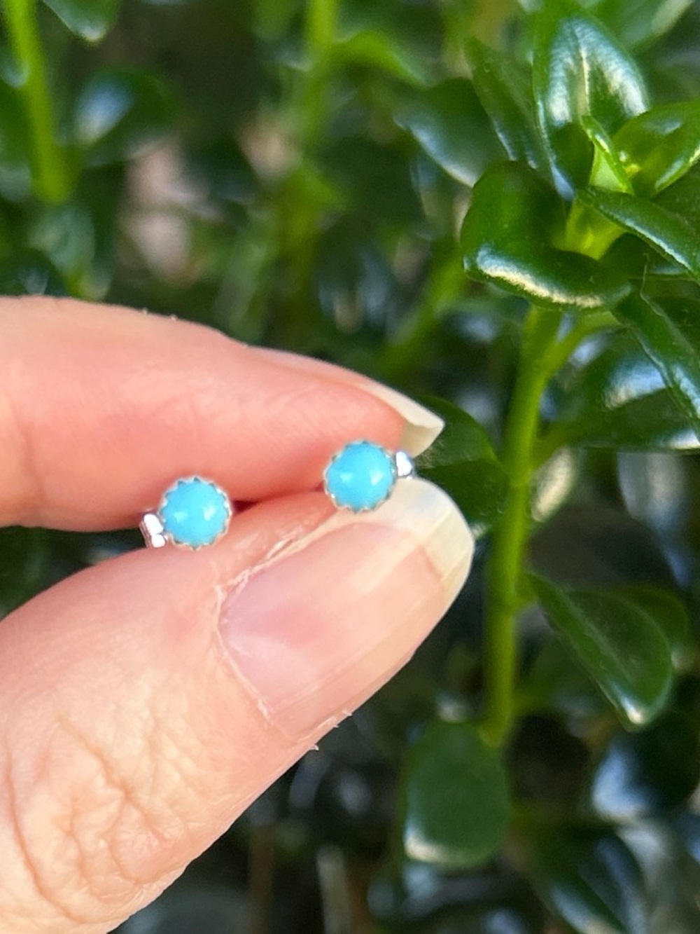 Brand New Native American Linda Yazzie Turquoise Stud Earrings